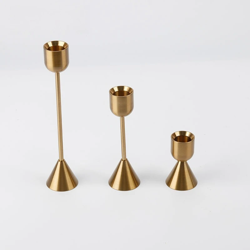 Portavelas nórdico americano, portavelas de aluminio y cobre, accesorios de tiro para boda, hogar