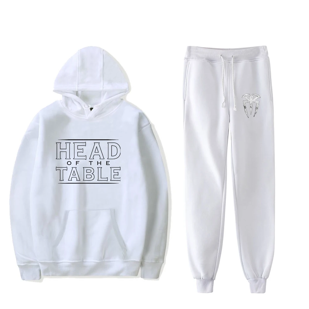 Roman Reigns Head Of The Table Pullover Hoodie Jogger Pants Two Piece Set Sweatshirts+Sweatpants Women Men's Set