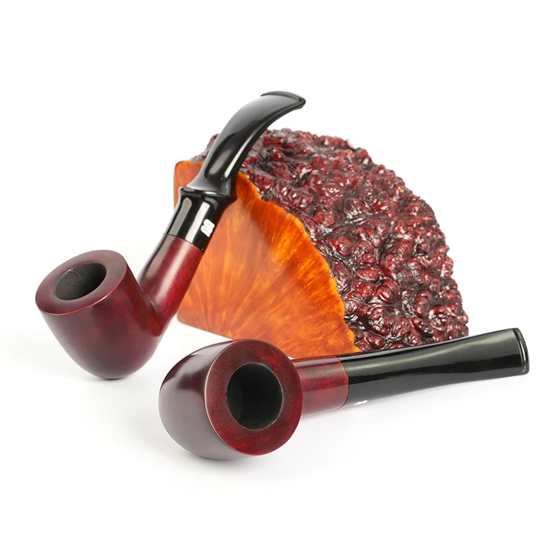 Small Tobacco Pipe ,  Mahogany Tobacco Pipe, Red Smooth Finish, Beginner's Pipe，Handmade Wood Pipe 9mm filter ，sandalwood pipe