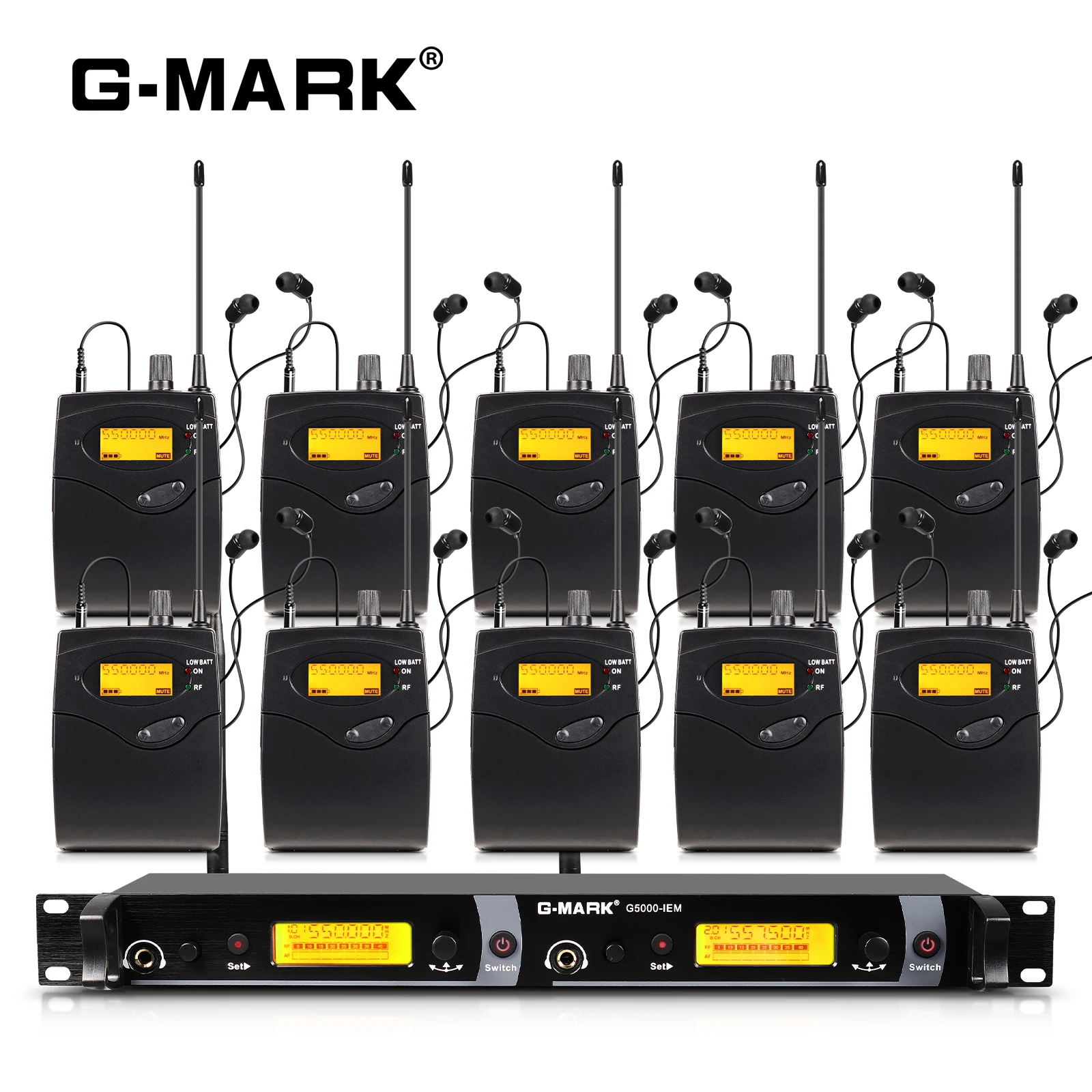 

G-MARK G5000 10 Bodypacks Factory Direct Sales Wireless Meaning In Ear Monitors For Musicians