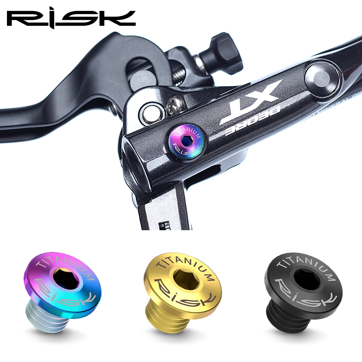 RISK Brake Lever Screw Titanium Alloy Cylinder Head Screw Oil Disc Brake Lever Oil Injection Hole XT XTR M615 M675 M785 M8000