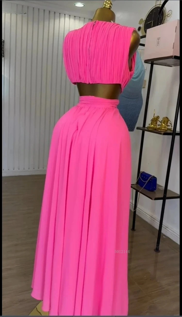 2025, neue Damen-Kleid, ärmellos, Ausschnitt, Rückenwickel, V-Ausschnitt, plissiert, A-Linie, Chiffon, Maxi-langes Kleid, Geburtstag, Urlaub, sexy Partykleider