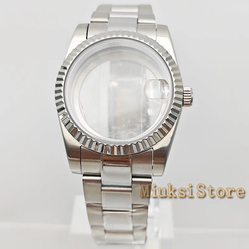 

36mm/39mm Silvery Brushed Watch Case Sapphire Glass fit NH35 NH36 ETA2824 PT5000 ETA2836 Miyota82 DG2813 3804 Movement