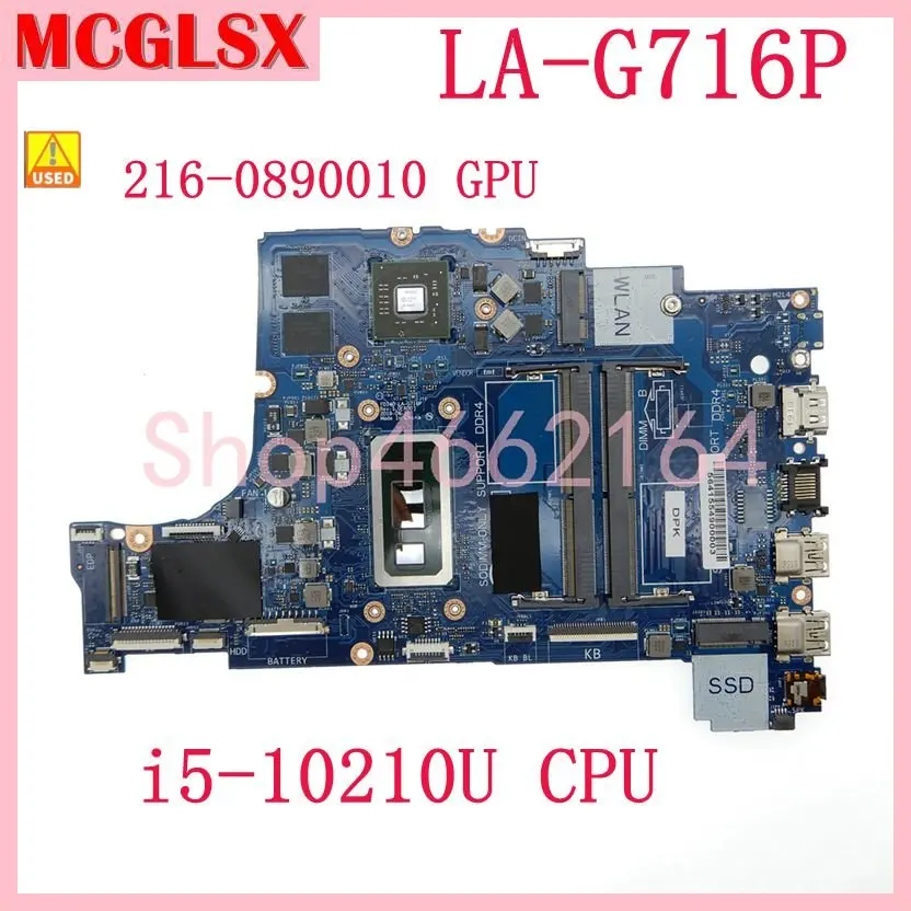 

LA-G716P i5-10210U CPU 216-0890010 GPU CN 08YJK5 Laptop Motherboard For Dell Latitude 3590 3490 Mainboard 100% Test OK Used