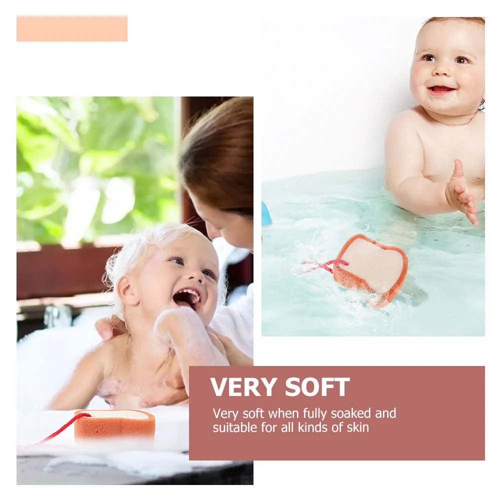 

2 Pcs Baby Bath Cleaning Sponge Body Sponges for Shower Cute Bathing Bathroom Brush Wash Toddler