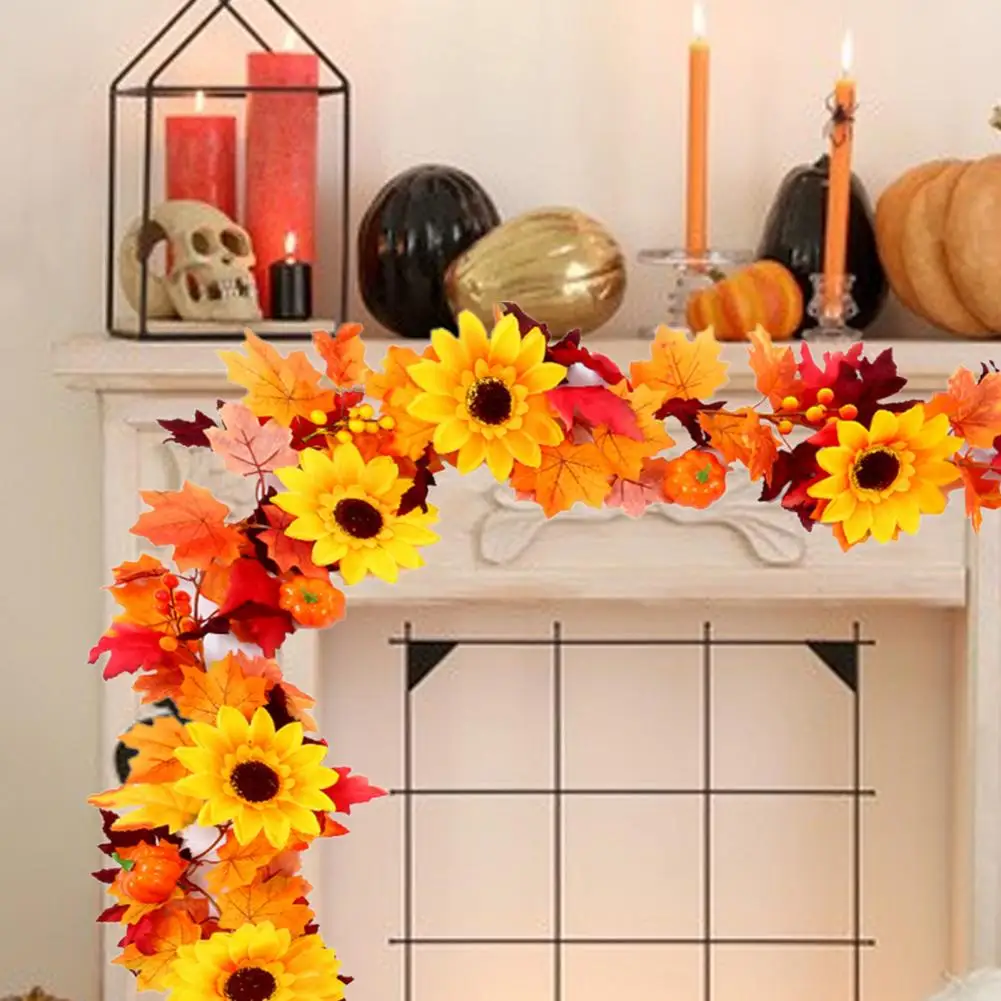 Artificial Maple Leaf Garland Autumn Maple Leaf Garland for Home Garden Decor 175cm Artificial Ivy Vine for Halloween Fall