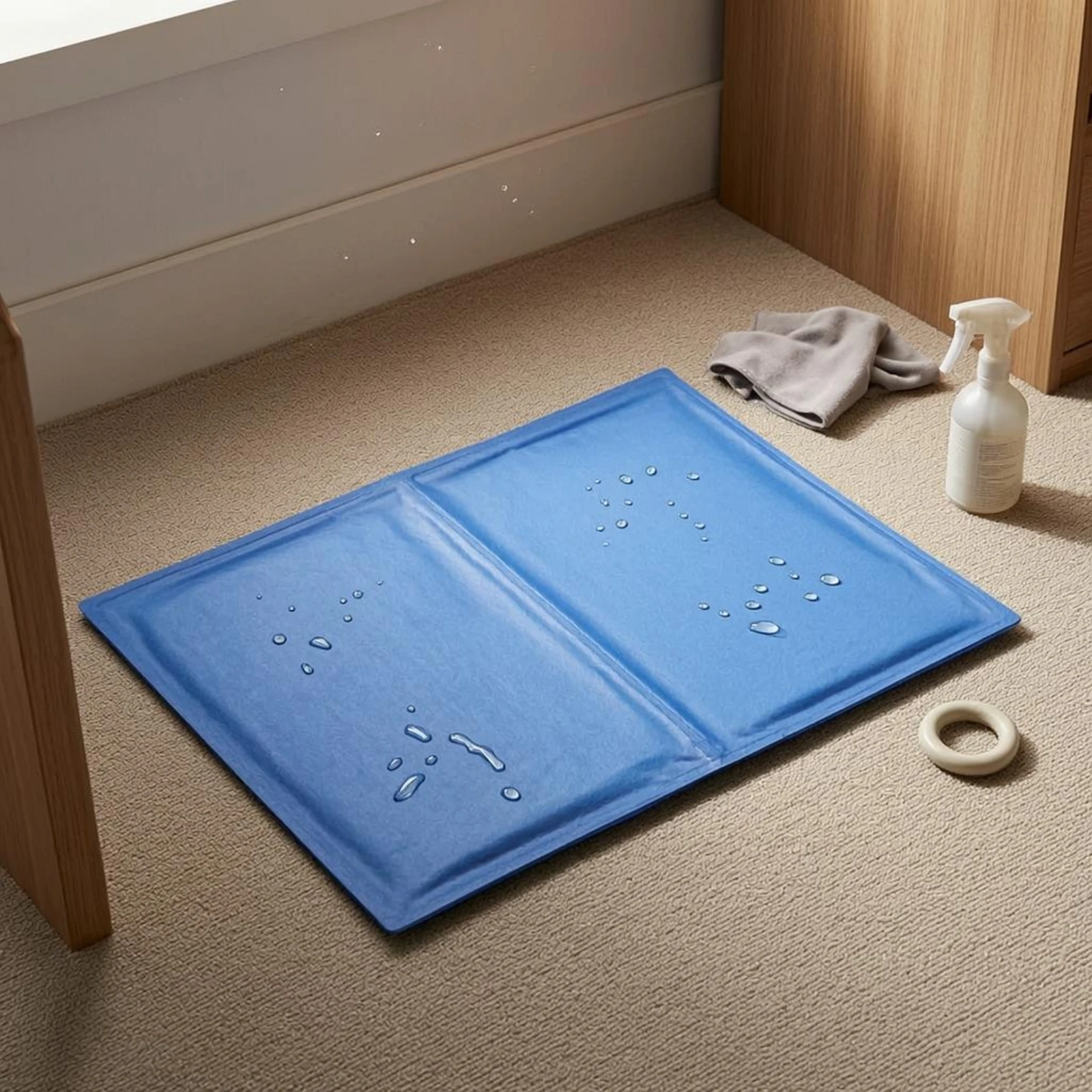 

Pet Cooling Mat Stitched Edge Dog Cooling Mat Rest Pad Single-Color Animal Bedding Smooth