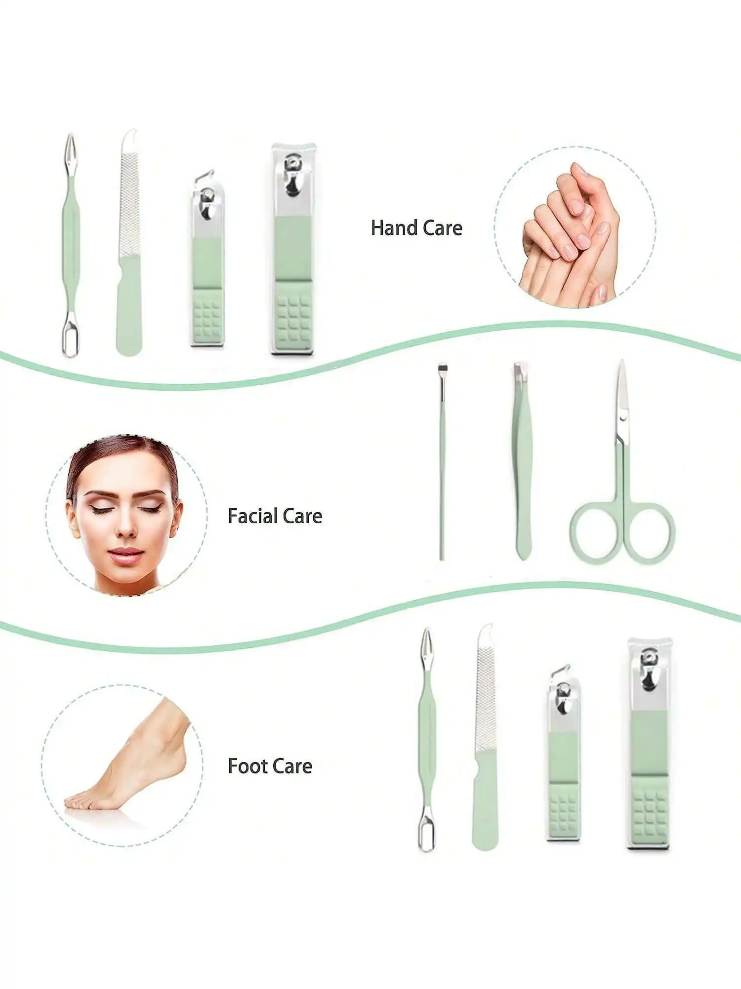 

Manicure Set Nail Clipper Set Men Women 8 In 1 Toe Finger Nail Clipper Personal Care Tools With Portable Travel Case Manicure Pe