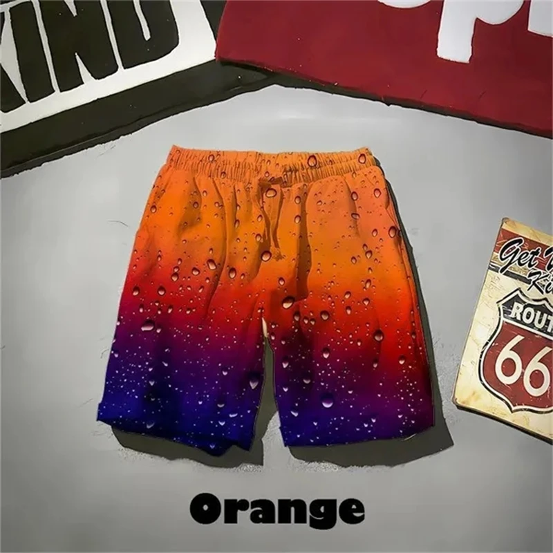 Sommer neue Wasser tropfen 3d gedruckt Shorts lustige Mode Farbverlauf bunte Strand kurze Hosen Bades horts Männer Hombre Ropa billig