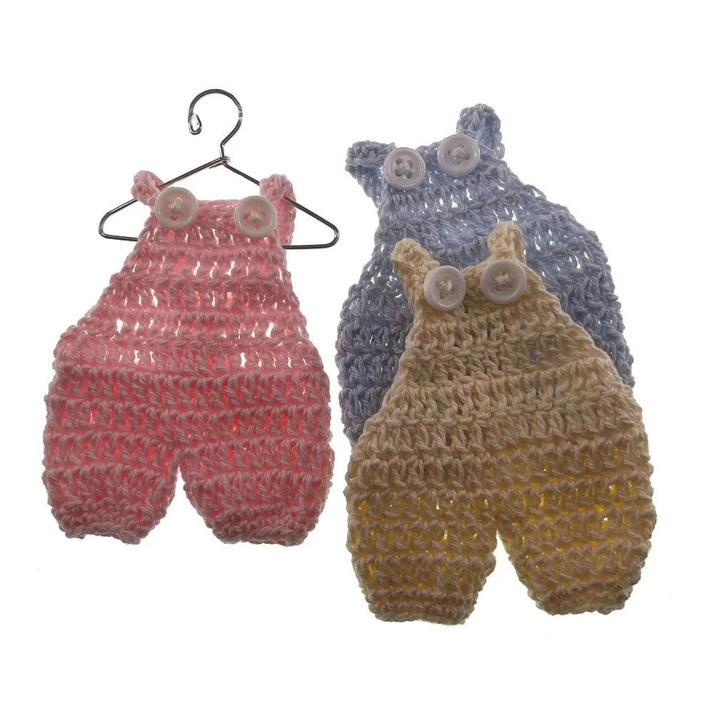 

12 шт., мини-комбинезон ручной работы, вязаный крючком, ткань для детского душа, крещение, куклы, поделки, украшения для стола, вечеринки, сделай сам