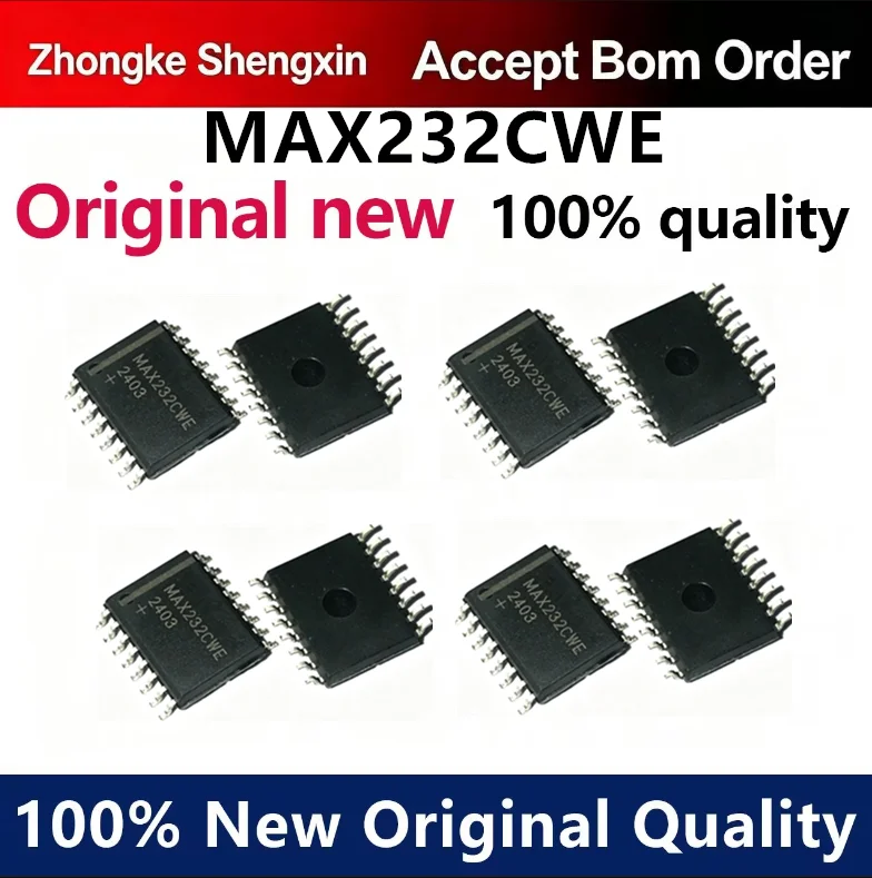 （5pcs-100pcs）New original MAX232CWE RS-232 transceiver SOP16 patch 7.2mm wide body