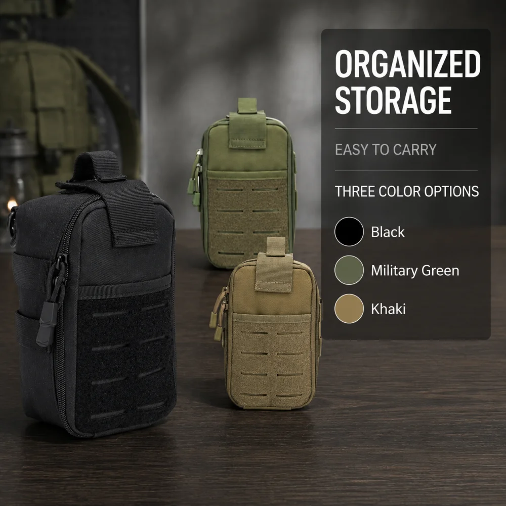 Tactical MOLLE EDC Pouch Utility EMT Organizer Bag Phone Holder Outdoor Hunting Hiking Camping Travel First Aid Waist Pack Bags