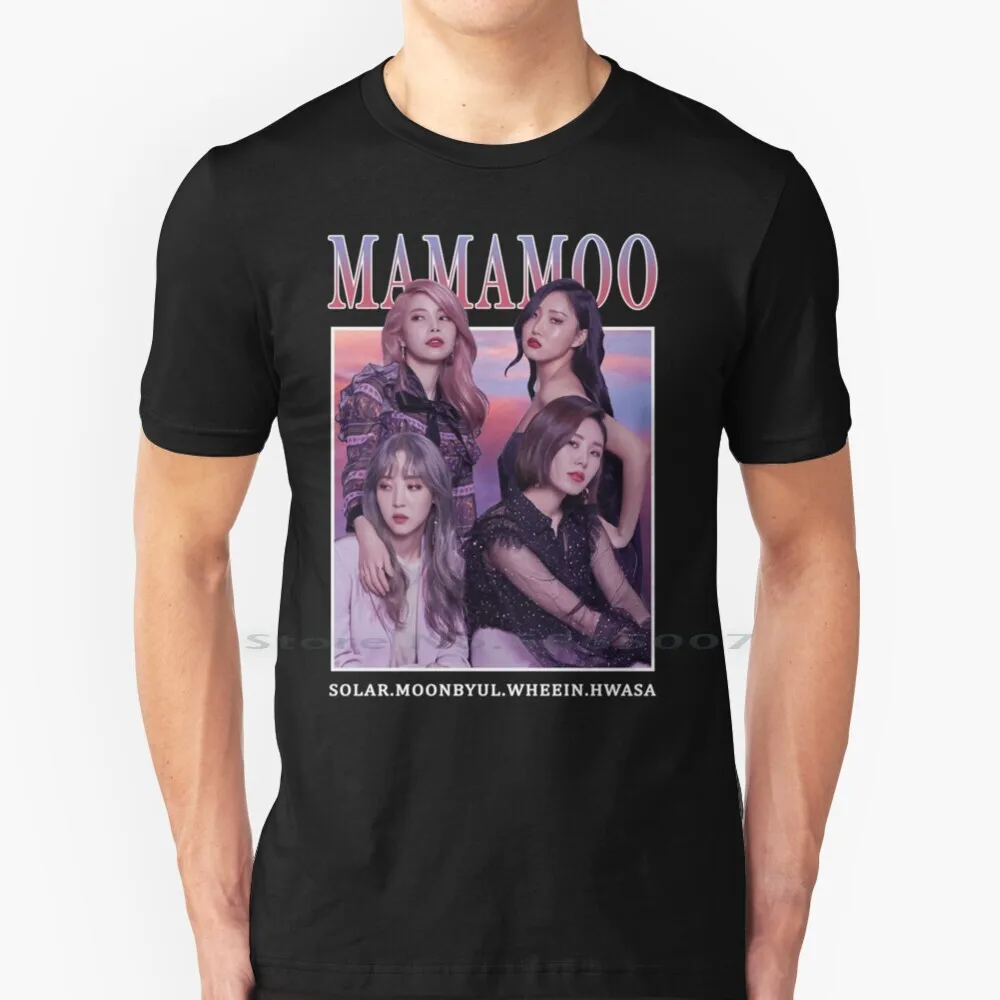 Mamamoo Members Photoshoot Vintage Retro Band Style 90s T Shirt Cotton 6XL Mamamoo Hwasa Moonbyul Wheein Solar Hip Vintage