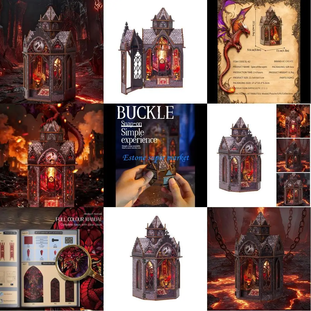 

090B Изысканная деревянная модель «Шпиль Дракона» для детей от 14 лет и старше содержит все материалы для легкой сборки в