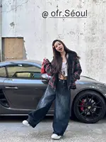 Stylish Chic Elegant Embroidered Patchwork Jeans Women Vintage Washed Draping Denim Straight Loose Fit Slimming Versatile Pants - Image 2