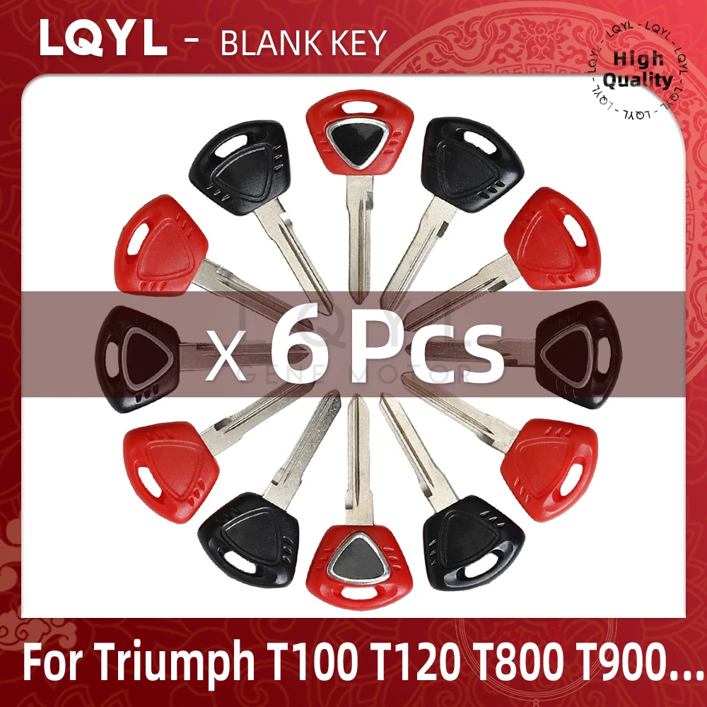 

6Pcs Blank Key Motorcycle Replace Uncut Keys For Triumph T100 T900 T800 Street Triple 675 600 1050 Tiger 800 T955 T 120 900 955