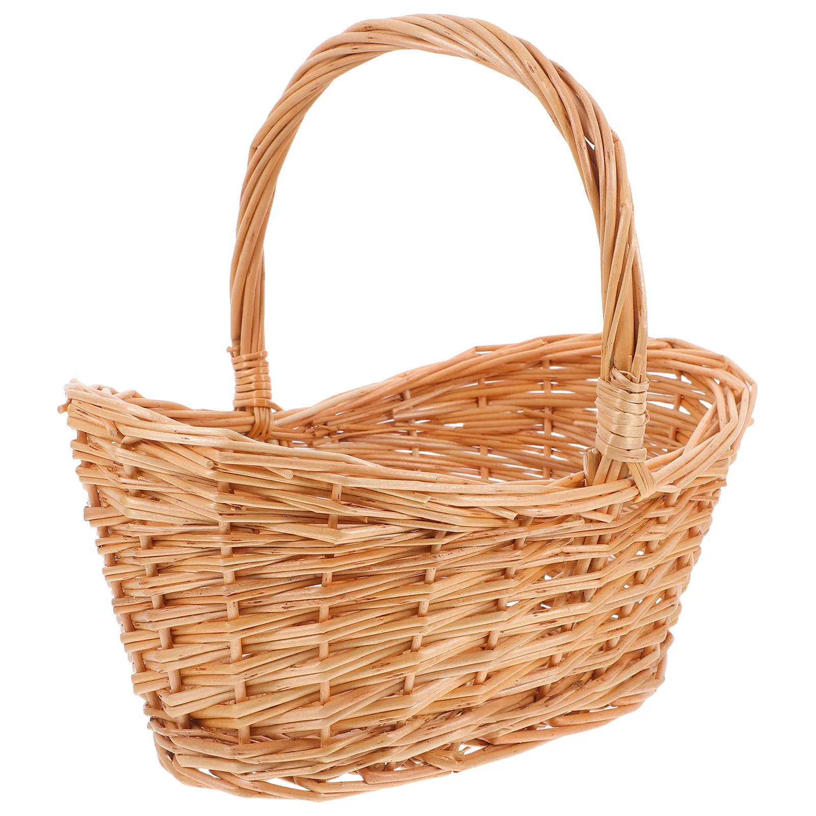 Durable Willow Picnic Basket Handwoven Large Capacity Multi-Functional Design Garden Harvest Fruit Holder Handle