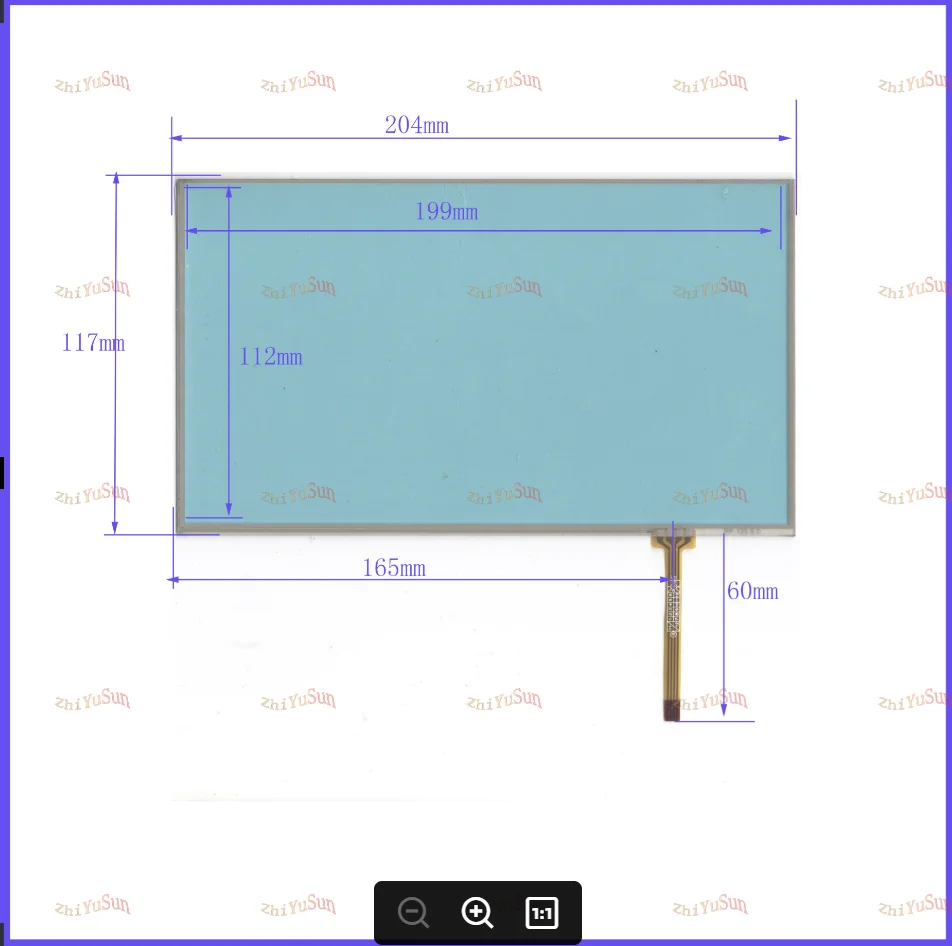 ZhiYuSun 204*117  9 inch touch screen digital player handwriting screen outer periphery dimension 204*117mm  touch screen