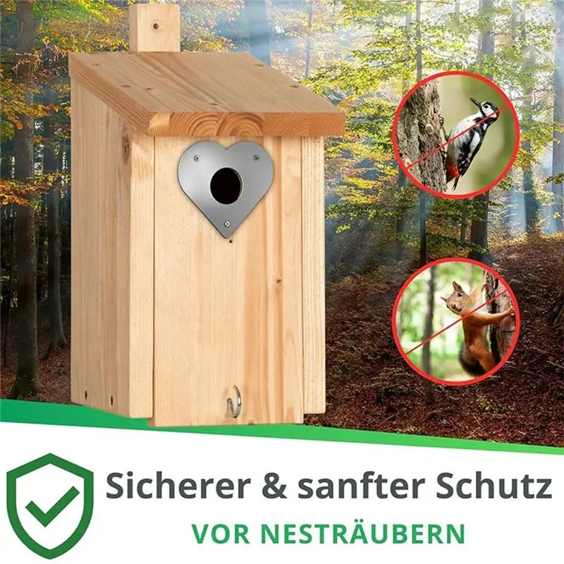 J1UL1N Woodpecker Protection For Nesting Box And Bird House - Extra Safe Flight Hole Protection For Nesting Boxes (28 + 32 Mm)