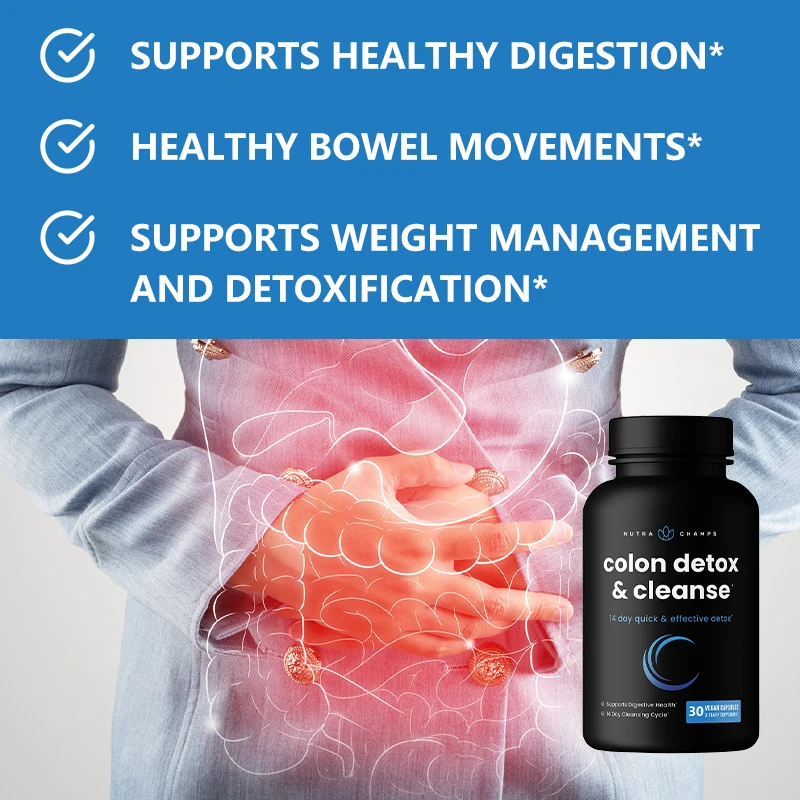 Colon Cleanse & Detox Supplement - Contains Probiotics and Digestive Enzymes To Relieve Constipation and Provide Energy