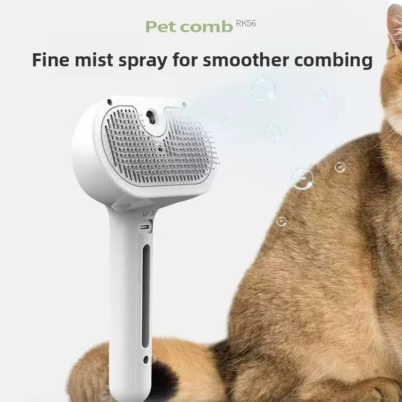 Pet Spray Hair Comb Pet Hair Remover Cleaning Brush Cats Grooming Dog Accessories Tools Dematting Water Mist Humidifier Comb