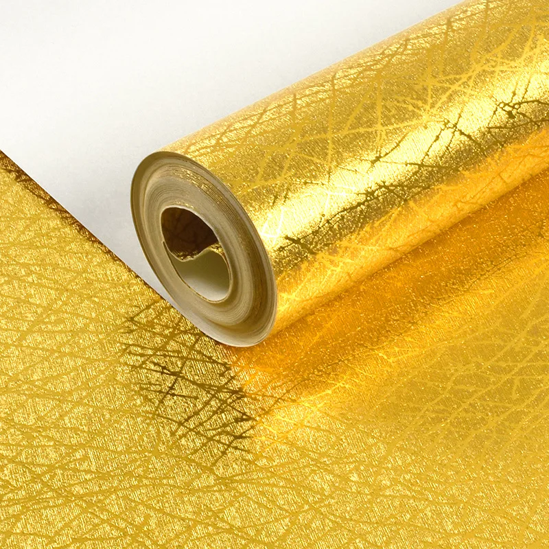 Gold Foil Wallpaper Reflective Glitter Living Room KTV Ceiling Hotel Flash Restaurant Wallpapers Home Decor Papel De Parede