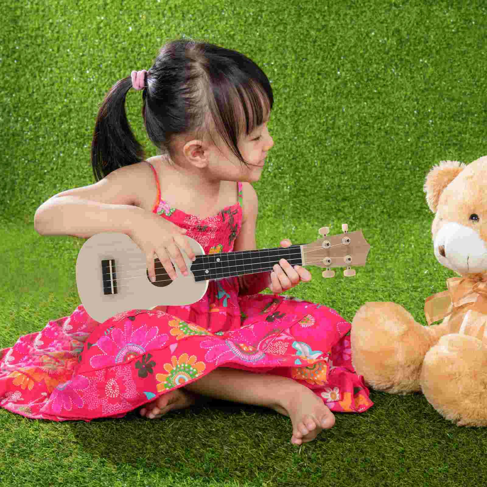 

Hand-assembled Ukulele Material Kit Kids Musical Instruments DIY Guitar Painting Wooden Toddler Self-painting