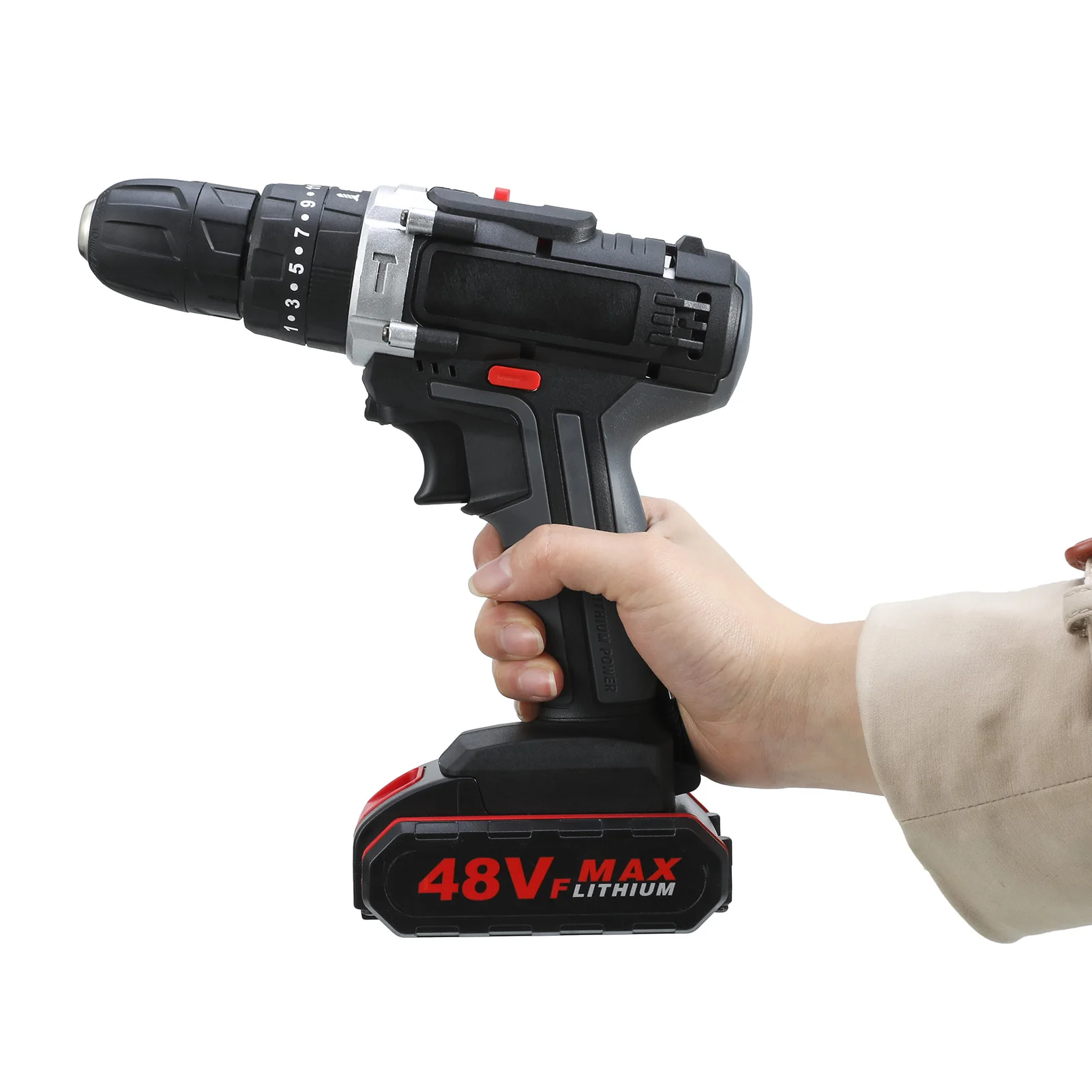 48V Electric Drill Impact Drill Cordless Screwdriver Wireless Power Driver Lithium Battery Wrench Wireless Electric Drill Set