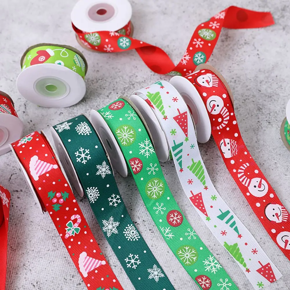 Decor Crafts Accessories DIY Merry Christmas Bowknot 25mm 10 Yards Gift Box Wrapping Grosgrain Ribbons Xmas Christmasn Ribbon