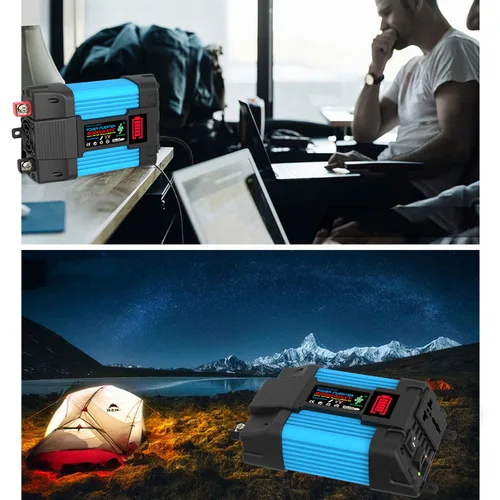 Imagen 2 del producto Inversor de coche DC12V a AC 110V/220V 6000W banco de energía portátil enchufe Universal multifuncional convertidor integrado inversor Solar