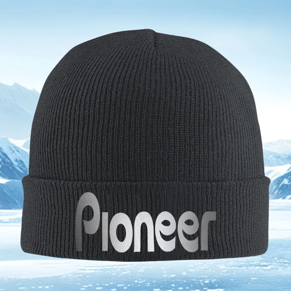 2026 Text design metallic silver shadow Men Women Unisex Knitted Hat Beanie Pullover Cap Winter Thermal Warm Christmas Outdoor C
