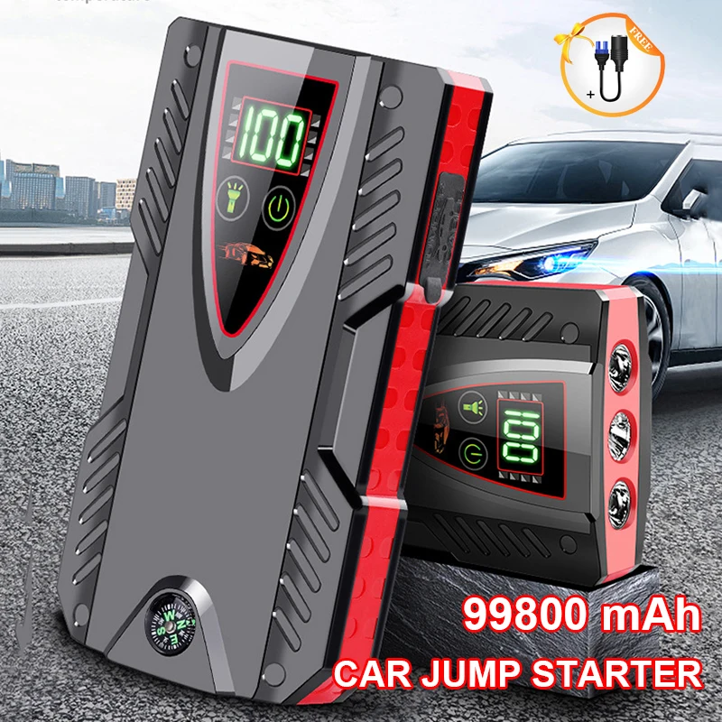 New Portable 2500A 99800mAH Emergency Jump Starter Power Bank 12V Car Battery Booster Start-up Car Charger Auto Starting Device