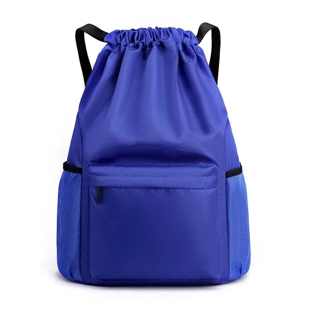 

Portable Gym Drawstring Bag Large Capacity Adjustable Straps Oxford Cloth Backpack Quick Drying Solid Color