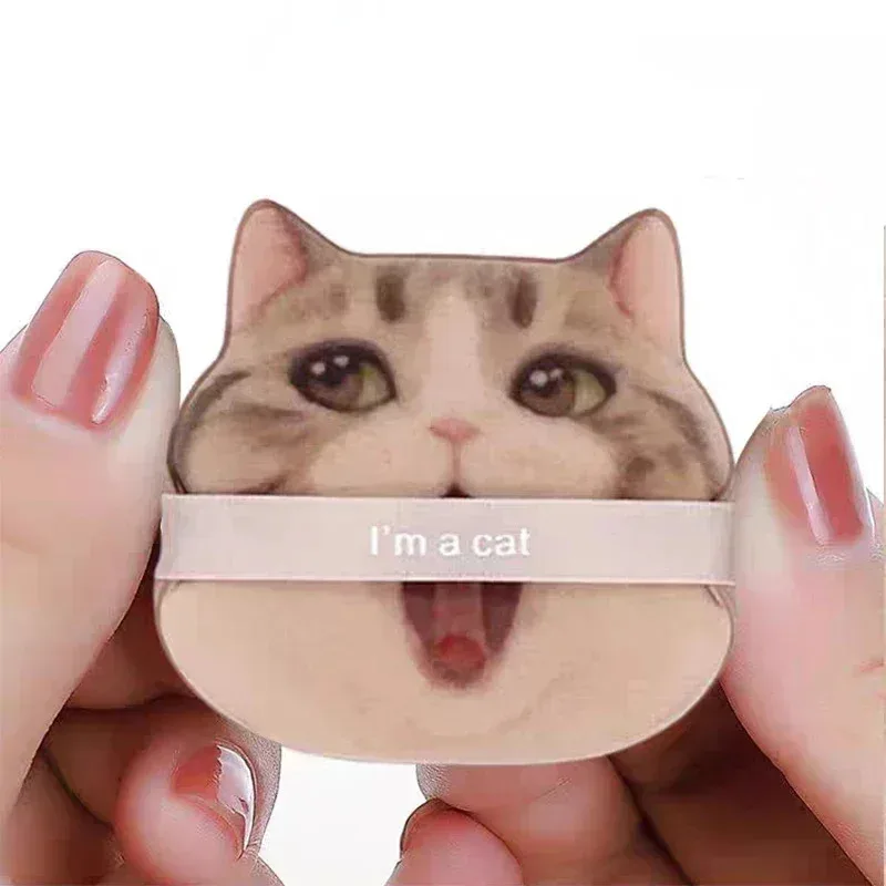 4/12 Uds Kitty cojín de aire esponja de polvo lindo gato esponjas cosméticas hidrofílicas sin látex base Facial herramienta de belleza maquillaje húmedo seco