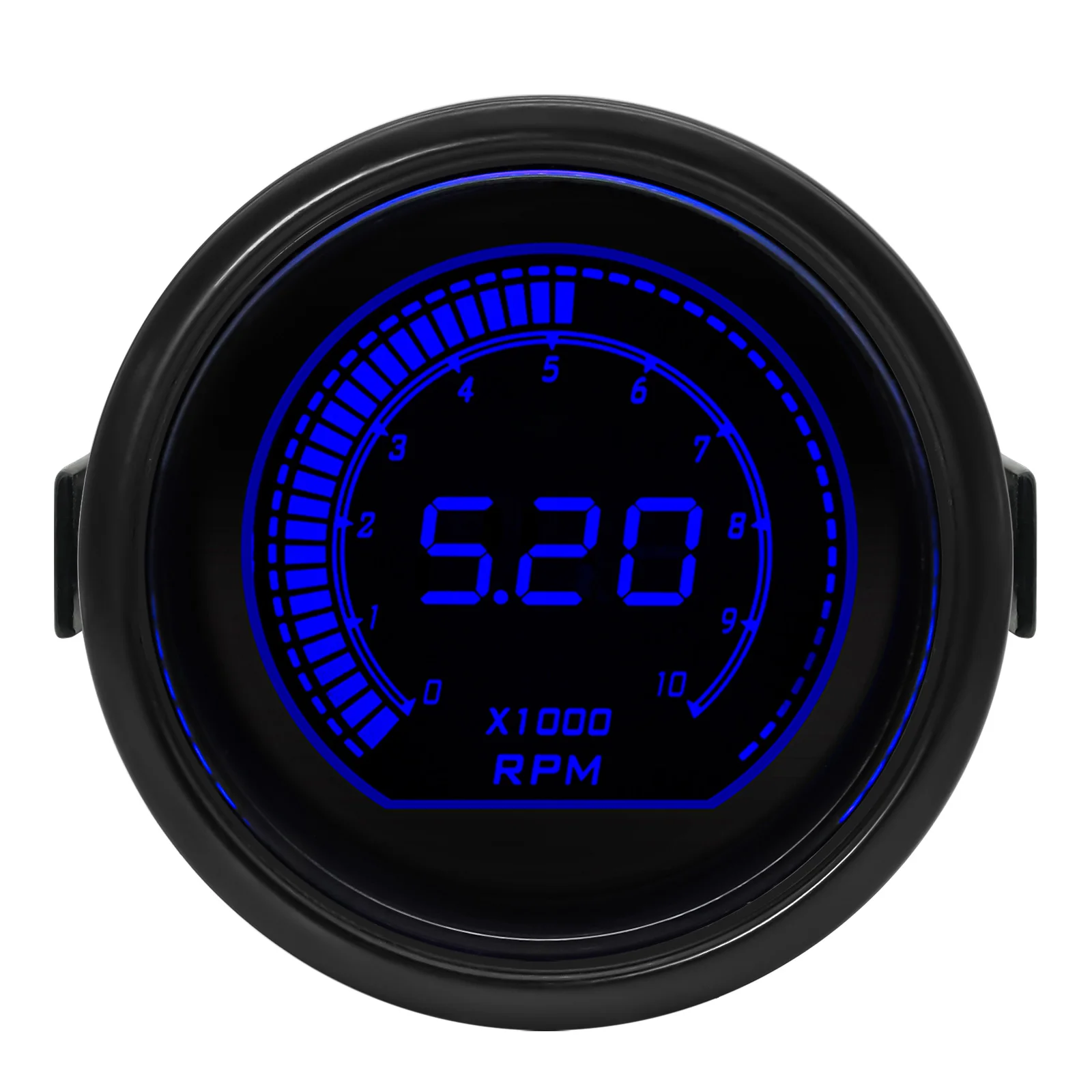 52mm Car Tachometer 0~10000 RPM Meter 12V 2 Colors Red Blue Universal Auto Digital Tachometer Gauge tacometro LED Hour counter