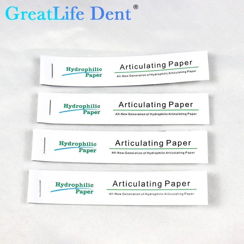 GreatLife Dent 5Box Dental Artikulationspapierstreifen Blau/Rot Doppelseitiges Bisspapier 100 μm Hydrophiles Papier Verbrauchsmaterial