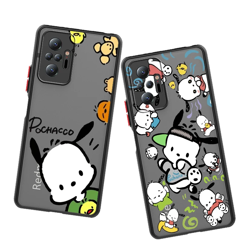 Cute Pacha Dog Sanrio Frosted Translucent For Redmi Note 13R 13 12 12S 12T 11 11T 11E 10 Pro Plus 5G Back Phone Case