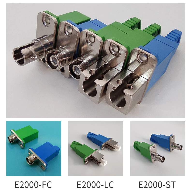 2 ชิ้น LSH/E2000 Hybrid อะแดปเตอร์ FC, ST, LC-Simplex-พร้อมหน้าแปลน-Optical Fiber