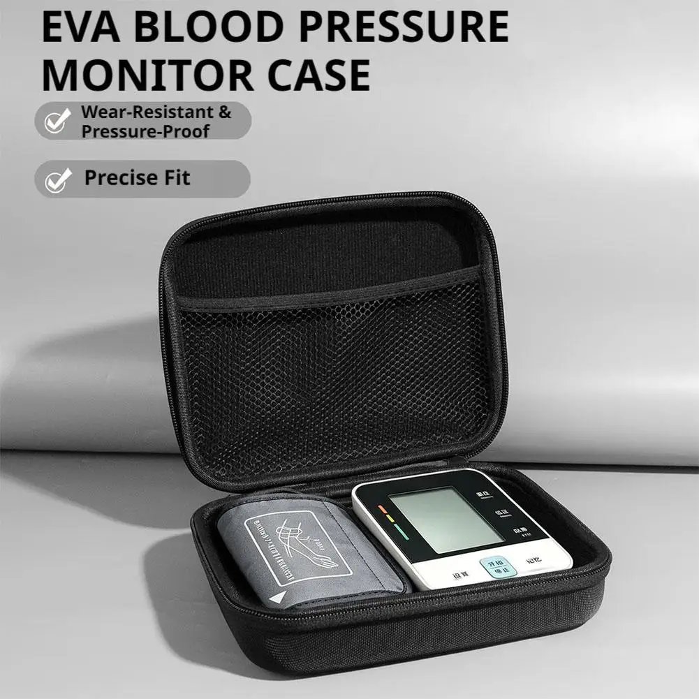 Shockproof Waterproof Storage Bag For Blood Pressure Monitor Portable Eva Carry Hard Case Zipper Storage Bag For Travel & Home