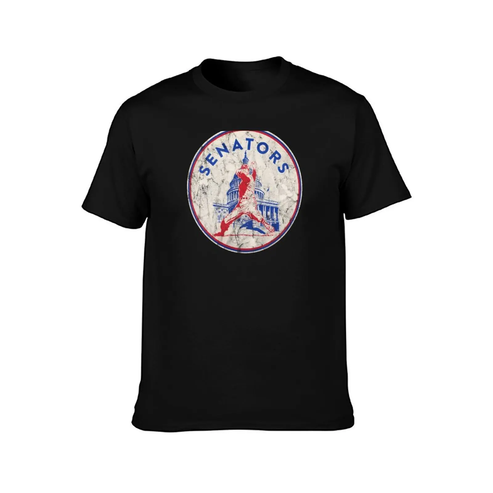 Vintage Washington Senators baseball logo Distressed version T-Shirt Active Sports Short Sleeve Cotton Shirt T-Shirt