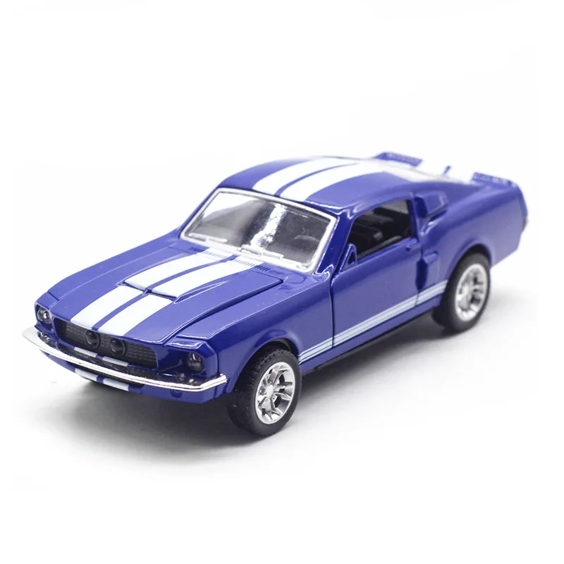 1:32 Scale 1967 Ford Shelby Mustang GT500 Blue 5-Inch Die-Cast Model Toy Race Car Gift for Kids