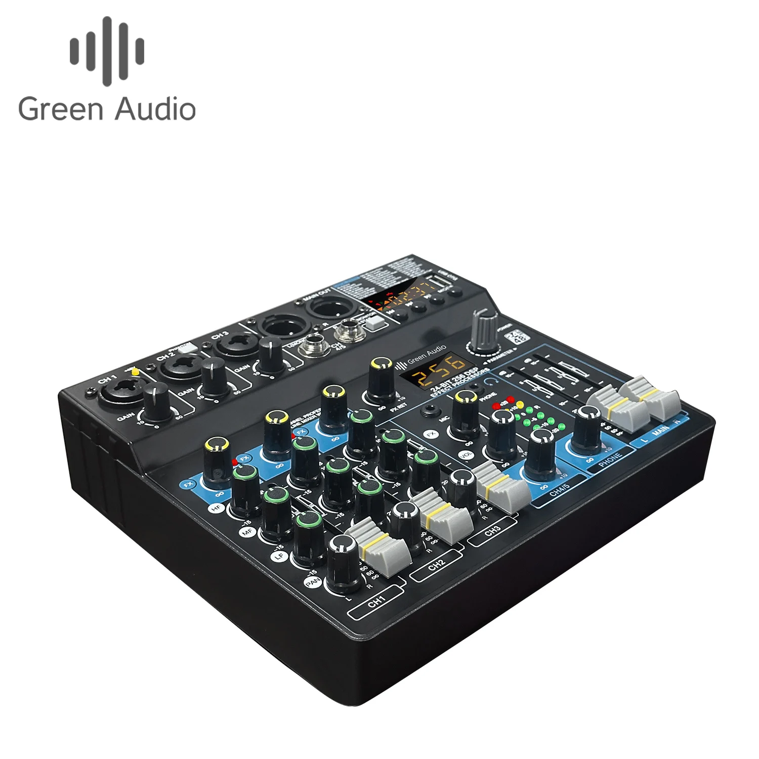 GAX-GT9 Professional Built-in 256 Effects Reverb Portable 6 Channel Digital USB Sound Audio Mixer For Stage Performance