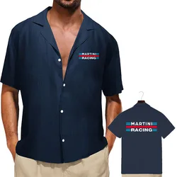 2024 New Polo T Shirt for Men Martini racing print High Quality Men's Luxury Clothing T-shirts Man Tiki Fashion Shirts