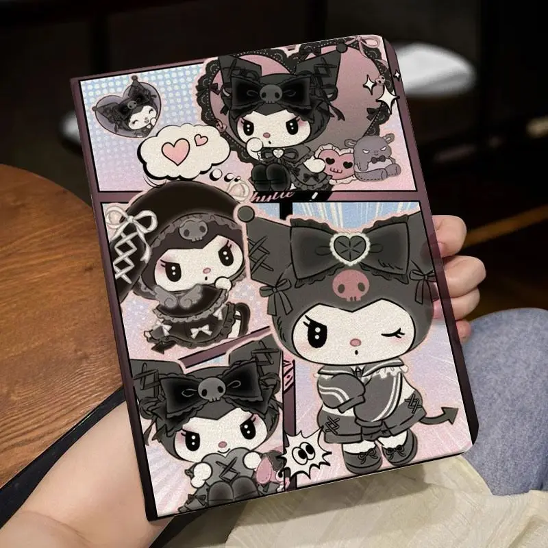 

Чехол-книжка Kuromi для iPad Pro/Air 7 13 дюймов (2025), iPad 11-го поколения 11 дюймов, Air 6, iPad Mini 6/7 8.3 дюйма, iPad 9-го/10-го поколения 10.2 дюйма, iPad 10-го/10.9-го поколения 10.9 дюйма