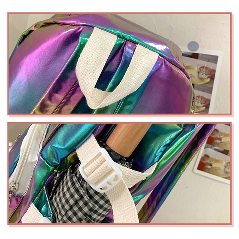 Ransel Fashion Ransel Pelajar Berkilau Gradien Laser