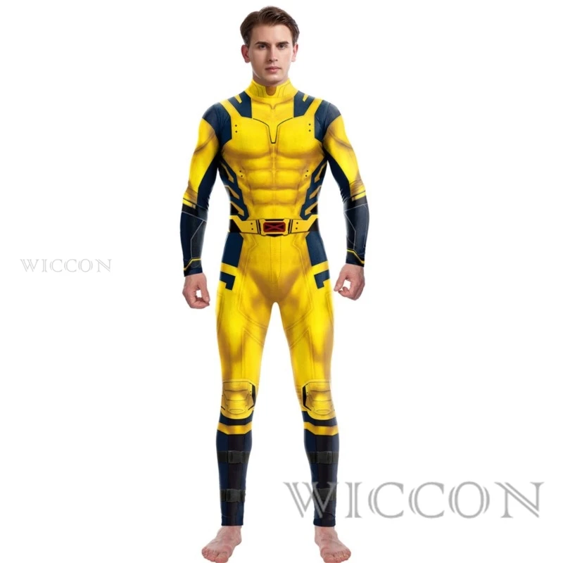 Movie Superhero James Howlett Logan 3D Wilson 3D Jumpsuit Catsuit Men Cosplay Costumes Zentai Halloween Bodysuit