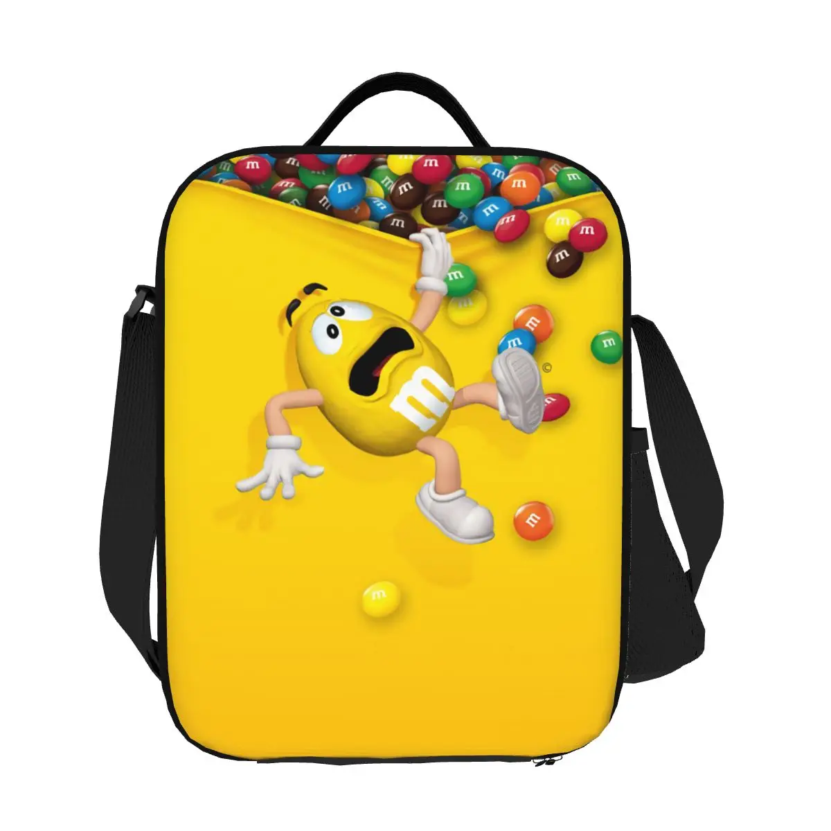 Bolsas de almuerzo con aislamiento térmico de personajes de dibujos animados de caramelo de Chocolate MMS personalizadas, bolsa de almuerzo reutilizable para almacenamiento de caja de comida Bento