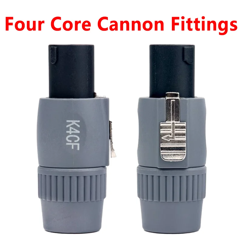 5/20/100Pcs 4Pin Grey Speakon XLR Plug With Lock K4CF Audio XLR Male Connector For Microphone Stereo System NL4FC