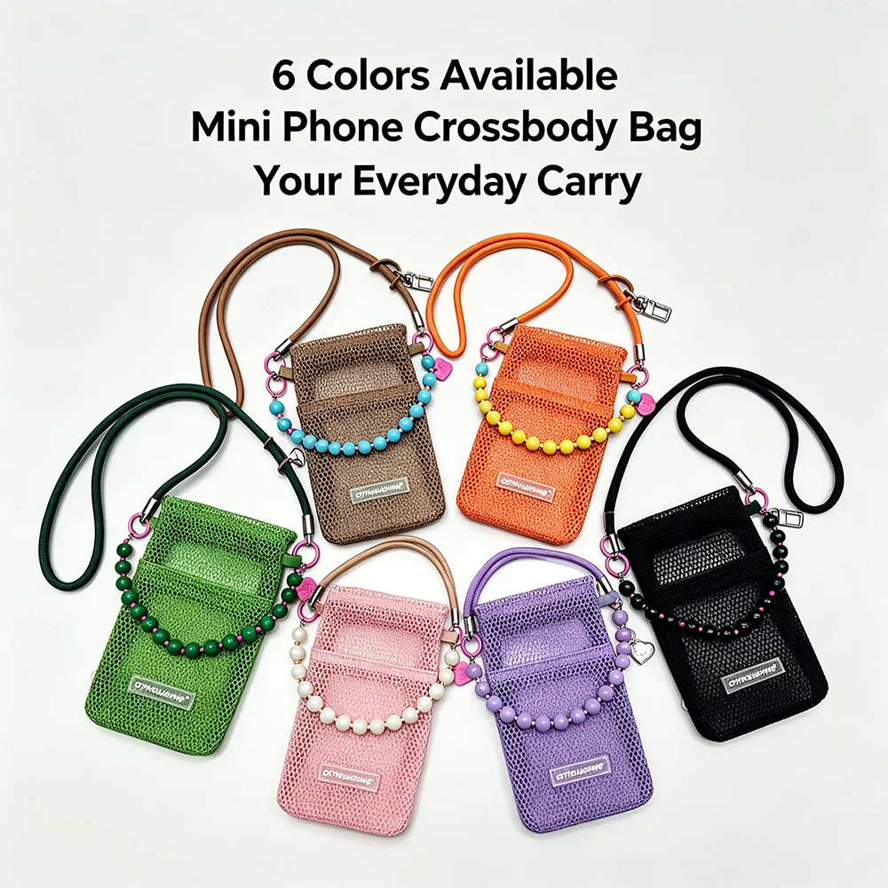 Sweet Korean Nylon Mesh Wallet Teenager Hollow Shoulder Purse Bags Solid Color Crossbody Mobile Phone Bag Unisex view 4