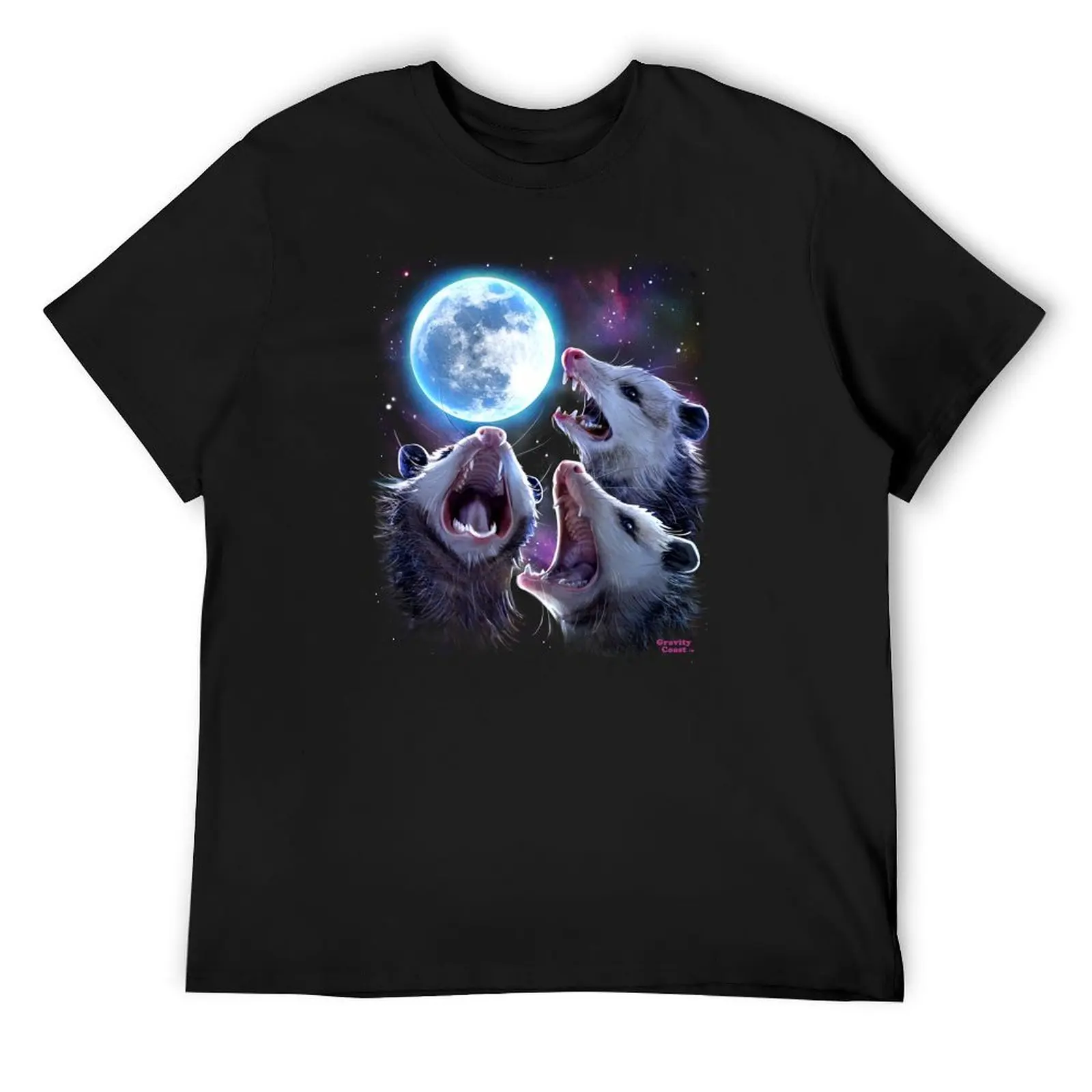 Three Opossums Howling at the Moon Funny Possum T-Shirt T-Shirt plus sizes hippie clothes baggy shirts men clothings
